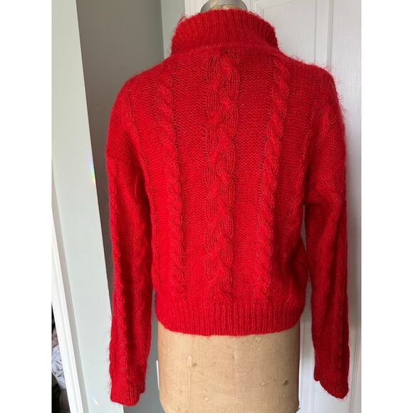 Vintage CABIN FEVER Mohair Cable Knit Sweater red Womens - Picture 3 of 16